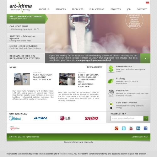 Gazowe pompy ciepła panasonic