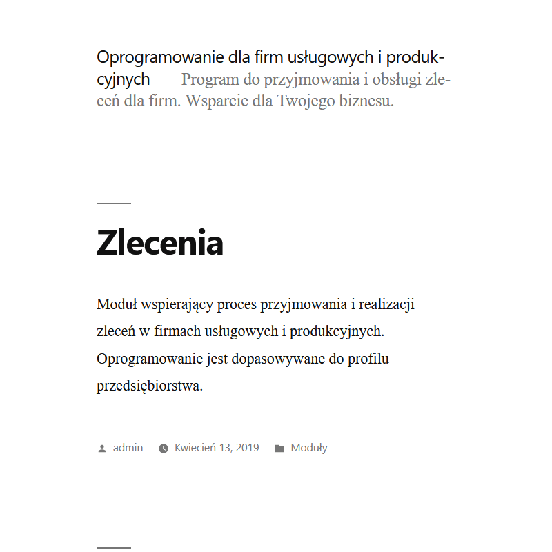 Aplikacja do obsługi zleceń